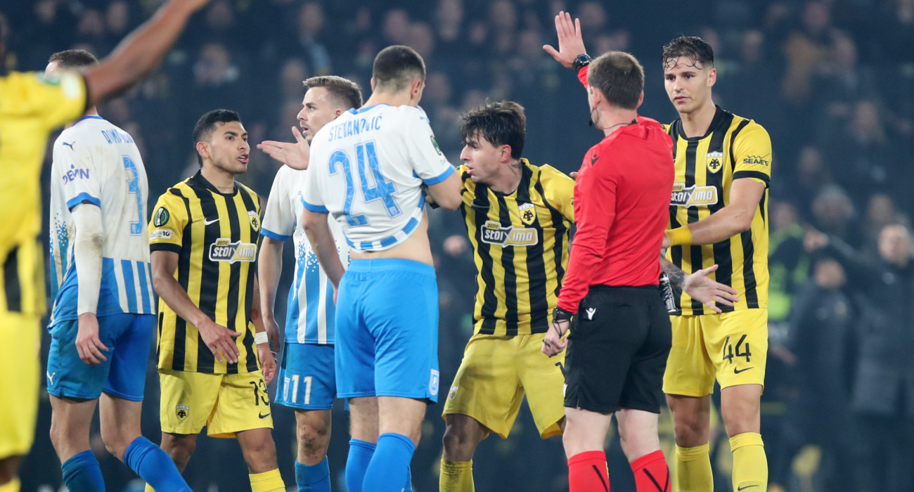 Στιγμιότυπο από την αναμέτρηση της ΑΕΚ με την Κραϊόβα / Πηγή: Intime