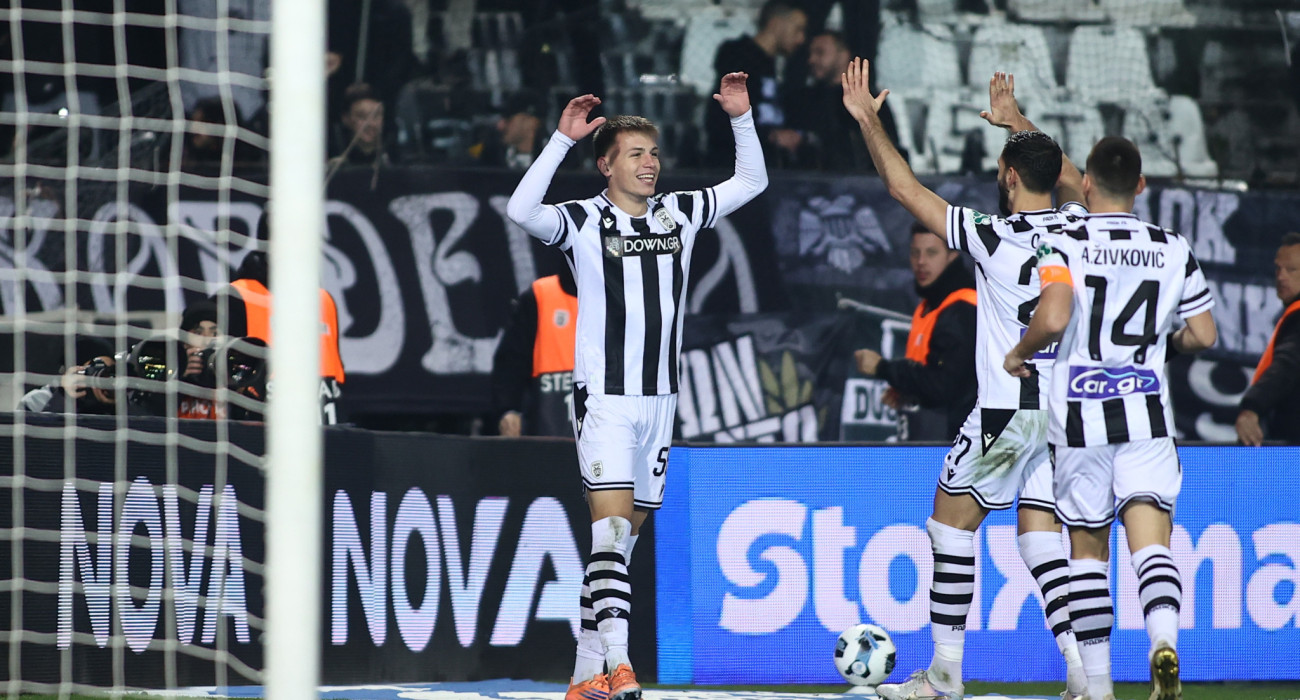 Ο Ανέστης Μύθου πανηγυρίζει το πρώτο του γκολ στην Super League με τον ΠΑΟΚ / Πηγή: Eurokinissi