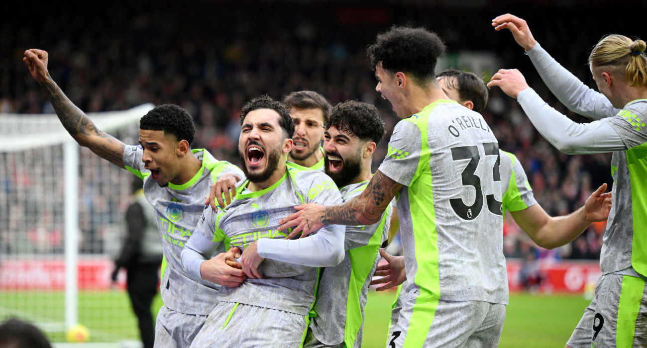 Οι παίκτες της Μάντσεστερ Σίτι πανηγυρίζουν / Πηγή: Photo by Clive Mason/Getty Images