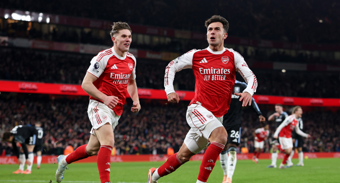 Οι Γιόκερες και Θουπιμέντι πανηγυρίζουν το γκολ της Άρσεναλ / Πηγή: Photo by Justin Setterfield/Getty Images