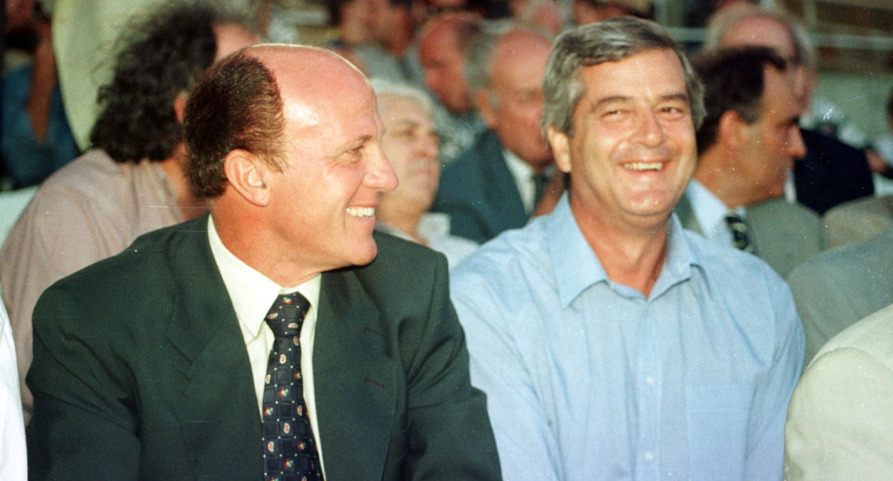 Ο Μίμης Δομάζος κι ο Τάκης Οικονομόπουλος / Πηγή: Eurokinissi