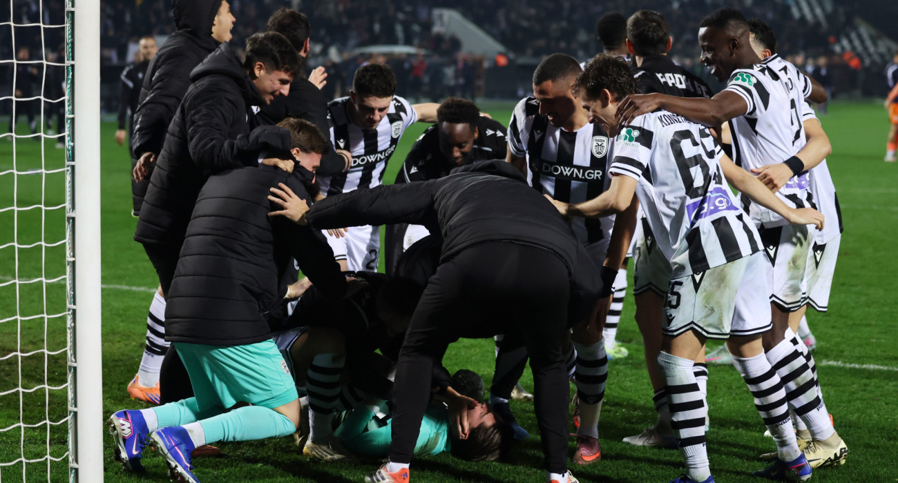 Οι έξαλλοι πανηγυρισμοί των παικτών του ΠΑΟΚ / Πηγή: Intime