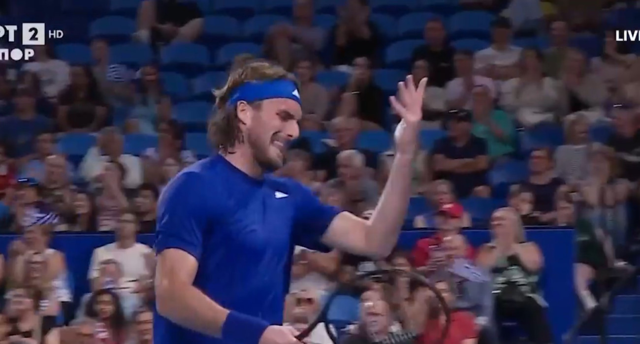 Ο Στέφανος Τσιτσιπάς ξεσπά στο tie break / Πηγή: Glomex