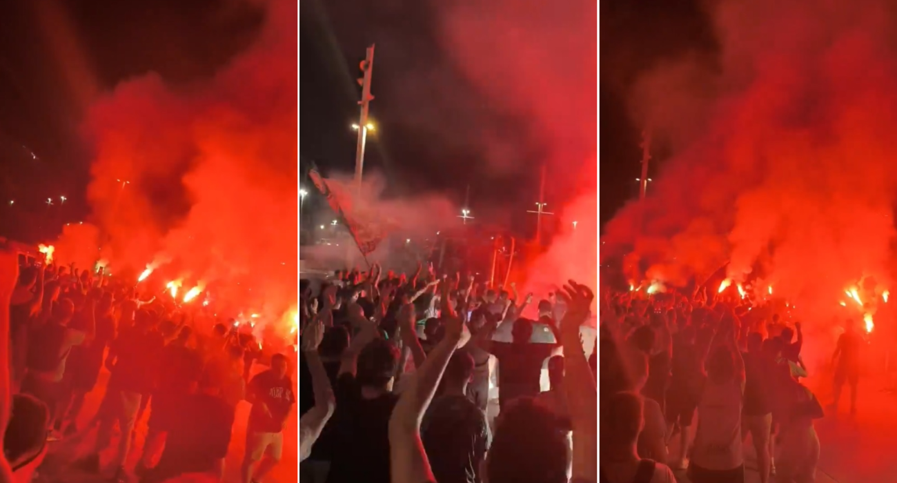 Υποδοχή στο ΟΑΚΑ από εκατοντάδες φίλους του Παναθηναϊκού - Δείτε βίντεο Υποδοχή στο ΟΑΚΑ από εκατοντάδες φίλους του Παναθηναϊκού - Δείτε βίντεο