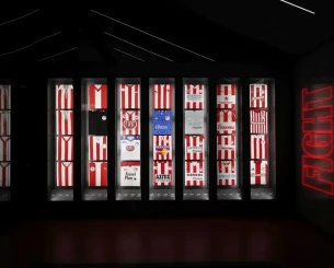 Η εντυπωσιακή αίθουσα στο Μουσείο του Ολυμπιακού με τις ιστορικές εμφανίσεις Η εντυπωσιακή αίθουσα στο Μουσείο του Ολυμπιακού με τις ιστορικές εμφανίσεις