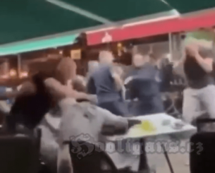 Άγριες συμπλοκές ανάμεσα σε οπαδούς της Ντρίτα και της Κοπεγχάγης (video) Άγριες συμπλοκές ανάμεσα σε οπαδούς της Ντρίτα και της Κοπεγχάγης (video)