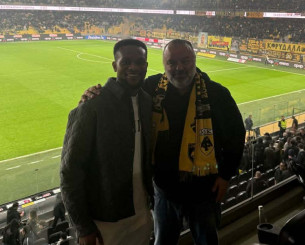 Ο Λιβάι Γκαρσία στη σουίτα του Μάριου Ηλιόπουλου στην OPAP Arena