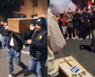Ξέφρενοι πανηγυρισμοί με.... φέρετρο απ' τους οπαδούς της Τζένοα για τον υποβιβασμό της Σαμπντόρια (video) Ξέφρενοι πανηγυρισμοί με.... φέρετρο απ' τους οπαδούς της Τζένοα για τον υποβιβασμό της Σαμπντόρια (video)
