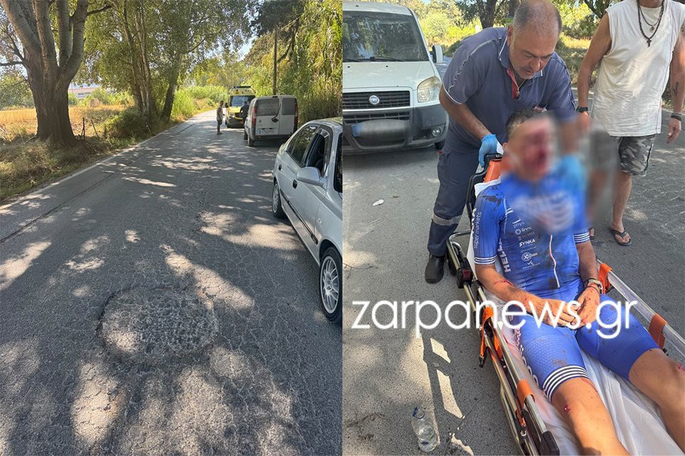 Σοκαριστικός τραυματισμός του πρωταθλητή ποδηλασίας Γιάννη Ζεντέλη - Σώθηκε από το κράνος (pic)