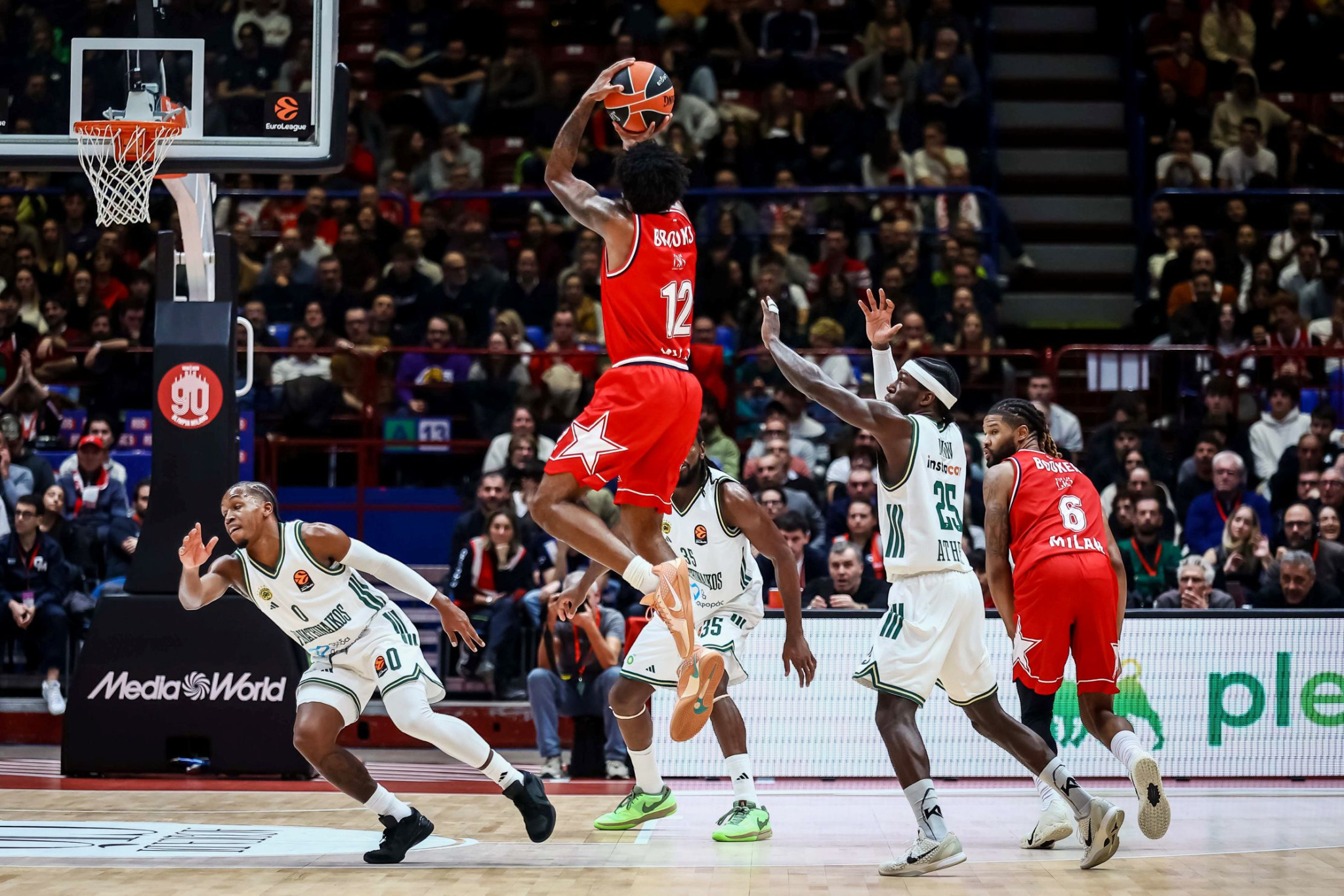 Άργησε να ξυπνήσει στο Μιλάνο ο Παναθηναϊκός, ο Μπρουκς διέλυσε την ανύπαρκτη άμυνά του