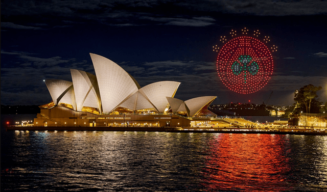 Drones στην Αυστραλία σχημάτισαν το τριφύλλι και όχι μόνο για το «Παύλος Γιαννακόπουλος» - Εντυπωσιακές εικόνες