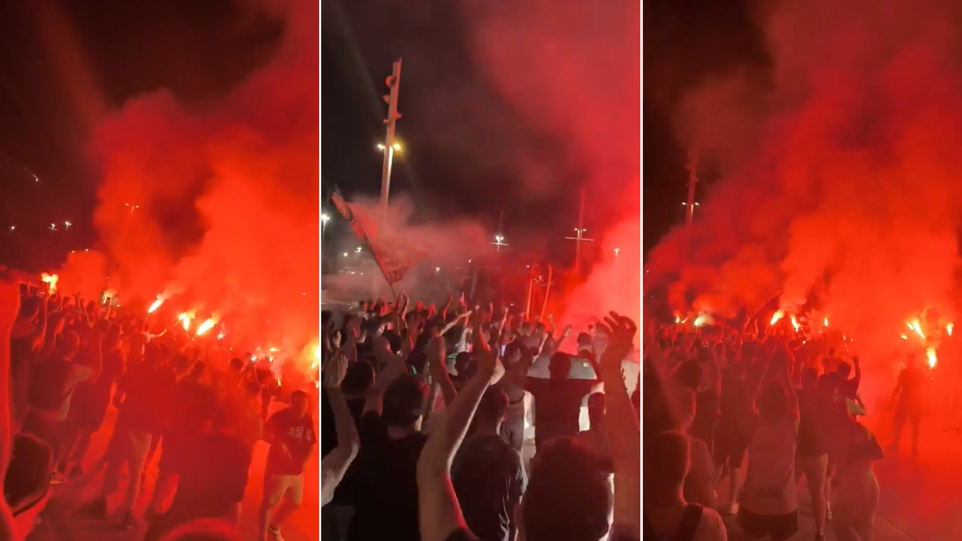 Υποδοχή στο ΟΑΚΑ από εκατοντάδες φίλους του Παναθηναϊκού - Δείτε βίντεο