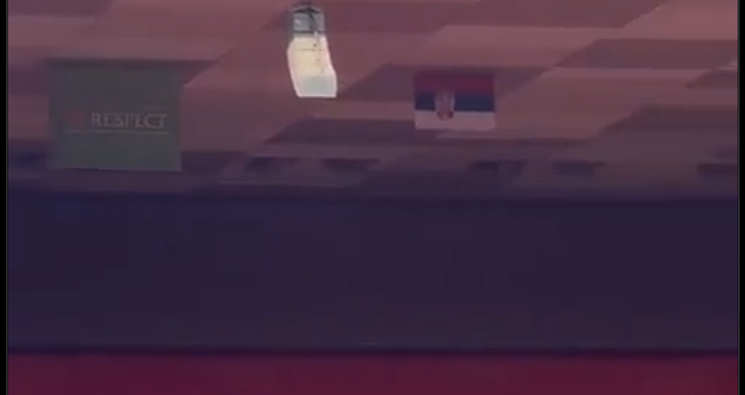 Μια... μικροσκοπική σημαία της Σερβίας τοποθέτησαν οι Αλβανοί στο γήπεδο τους