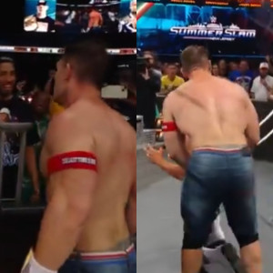 Ο Χαλιμπάρτον πήγε σε αγώνα του WWE και ο Τζον Σίνα χρησιμοποίησε την πατερίτσα του ως... όπλο (video)
