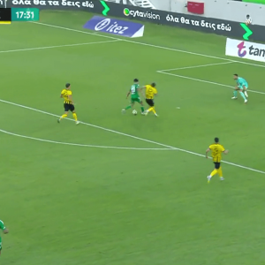 Αμυντική αδράνεια της ΑΕΚ, ο Κακουλλής το 1-2 (video)