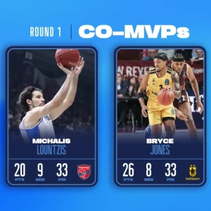 Λούντζης και Τζόουνς αναδείχθηκαν MVP της πρώτης αγωνιστικής του Eurocup