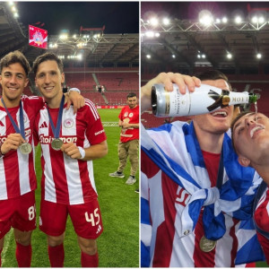 Απονομή, selfie, σαμπάνιες: Ετσι έζησαν οι παίκτες του Ολυμπιακού την κατάκτηση του πρωταθλήματος