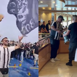 Τρέλα από τους οπαδούς του ΟΦΗ στο δρόμο για την Αθήνα - Video μέσα από το πλοίο