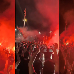 Υποδοχή στο ΟΑΚΑ από εκατοντάδες φίλους του Παναθηναϊκού - Δείτε βίντεο